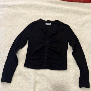 Zara ribbed button up long sleeve size m
